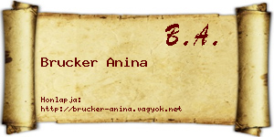 Brucker Anina névjegykártya